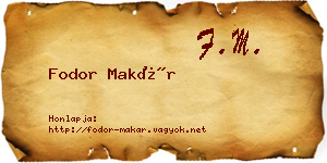 Fodor Makár névjegykártya